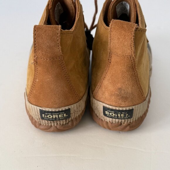 Sorel Womens Waterproof Duck Boots Size 6 Tan Leather & Rubber - Picture 3 of 9